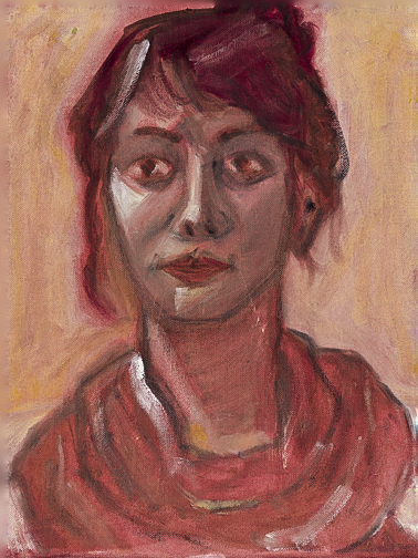 Portrait of Leslie in Red Paint